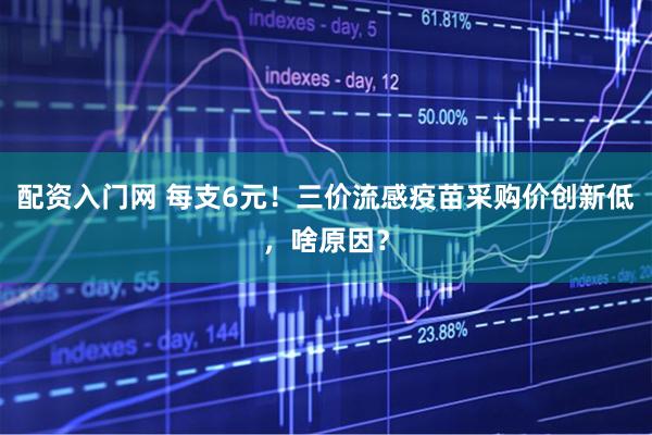 配资入门网 每支6元！三价流感疫苗采购价创新低，啥原因？
